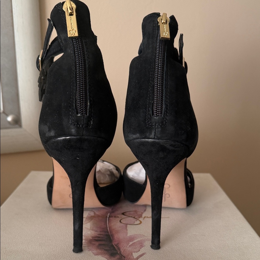 Jessica Simpson Black Peep-Toe Heels - Picture 4 of 5